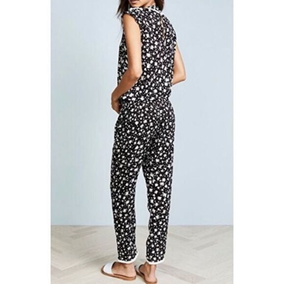 Poupette St. Barth Donna Jumpsuit in Black and White Size M - Picture 2 of 12